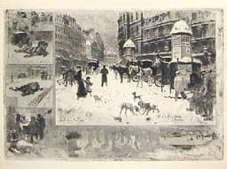 L'Hiver à Paris en 1879 de Félix Buhot - ref. -  © All uses and rights reserved by Ducatez